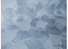 Textilwachstuch - Blätter taubenblau